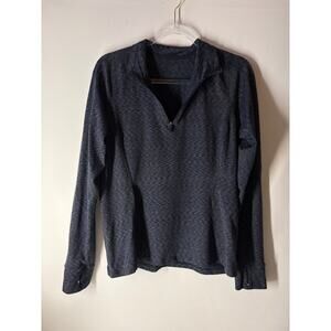 REI Quarter Zip Heather Black Pullover Long Sleeve Size Large Women's